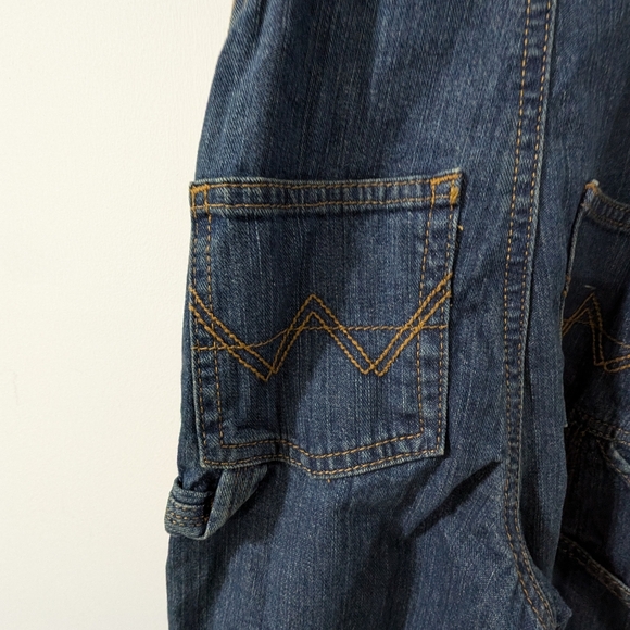🩵 Kids Wrangler Style Long Denim Overalls Size 5T - Picture 4 of 8